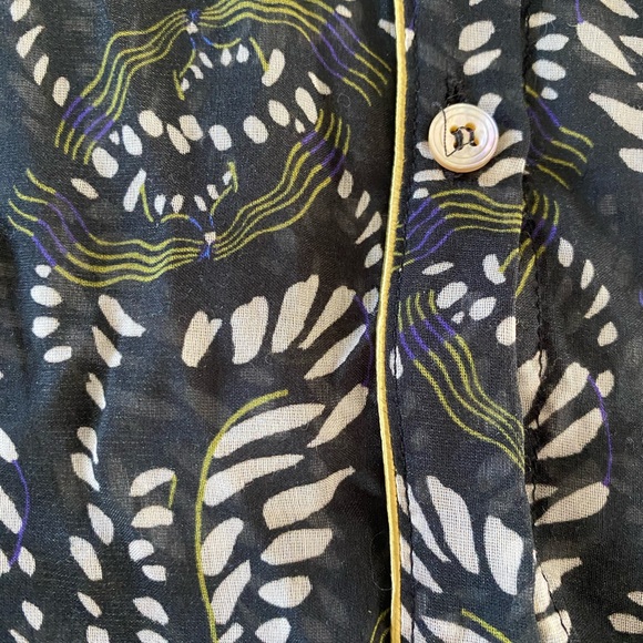 FORTE FORTE Camicia Cotton Printed Voile Button Front Blouse Shirt Black NWT - Picture 3 of 7